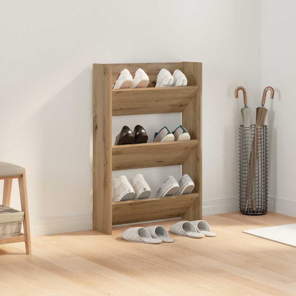 Wand-Schuhschränke 4 Stk. Weiß 60x18x60 cm Holzwerkstoff