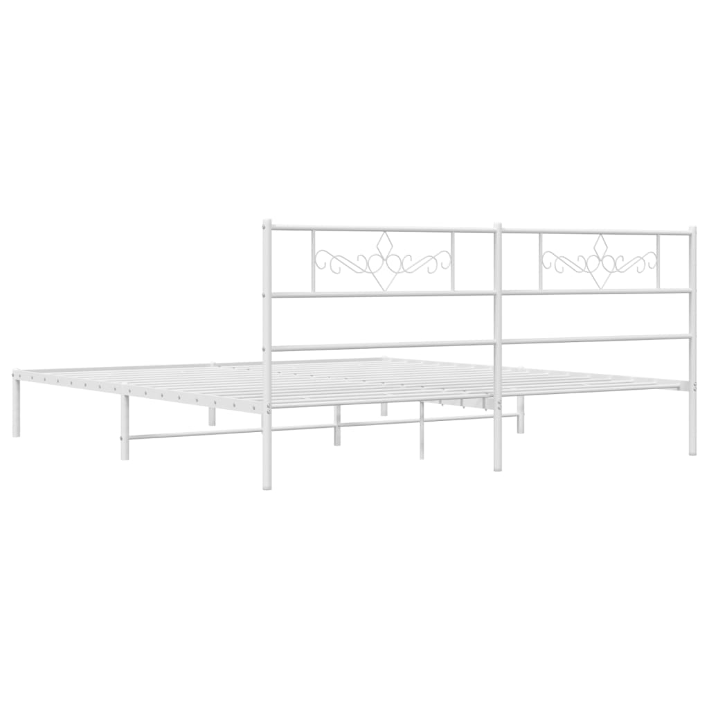 Bettgestell mit Kopfteil Metall Schwarz 100x190 cm
