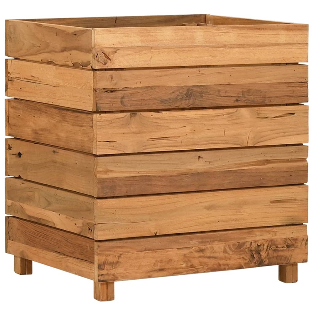 Hochbeet 100x40x72 cm Teak Altholz und Stahl