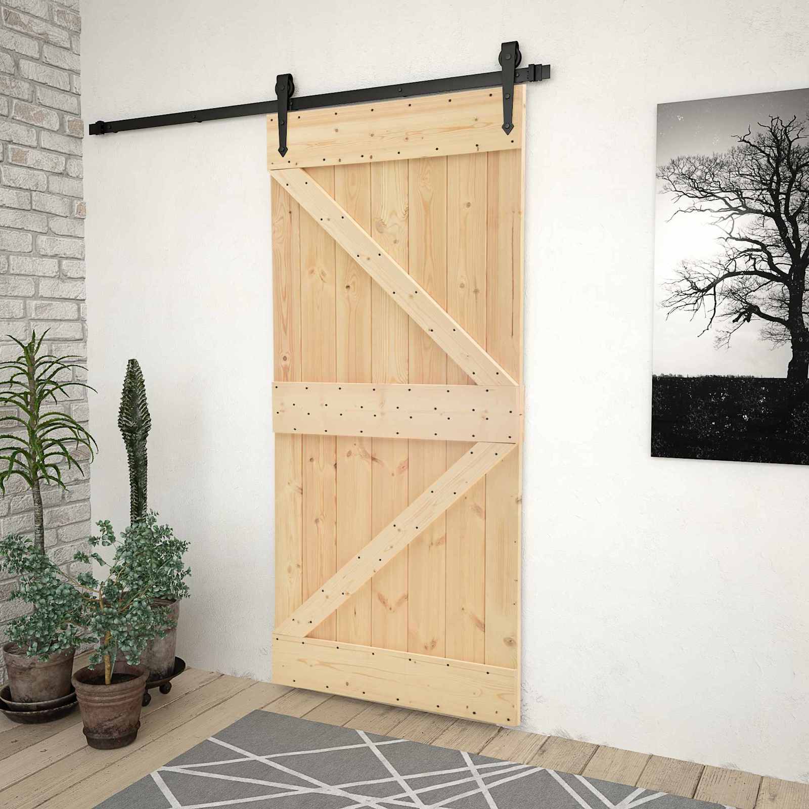 Tür NARVIK Natur 80 x 210 cm Massivkiefer