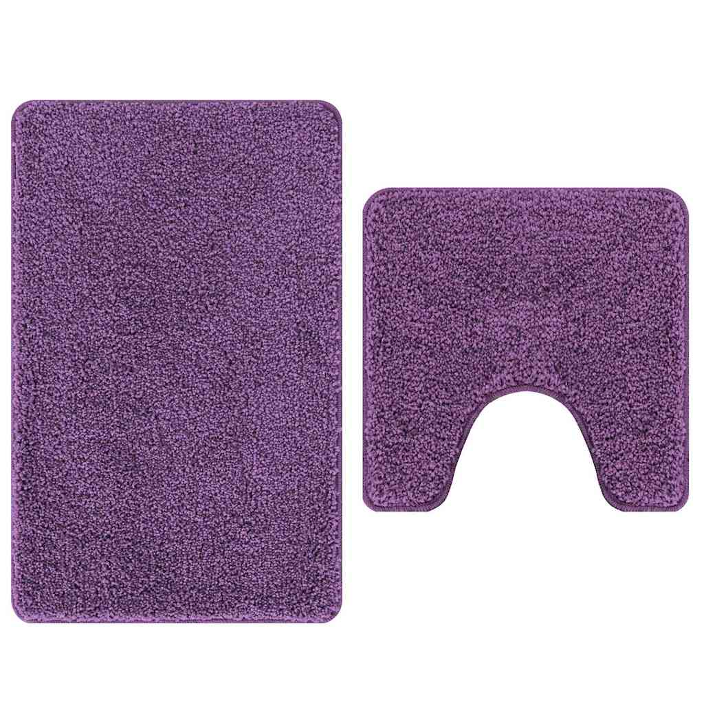 Anti-Rutsch Badematten-Set 2 pcs Dunkelgrau PP