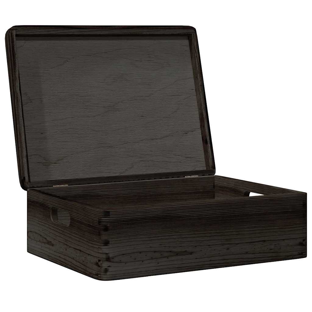 Holzkiste mit Deckel 40x30x13 cm Massivholz Kiefer