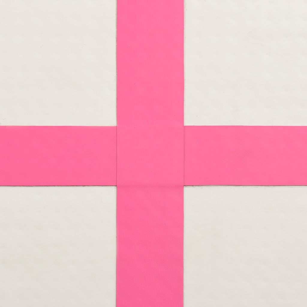 Aufblasbare Gymnastikmatte mit Pumpe 300×100×10 cm PVC Rosa