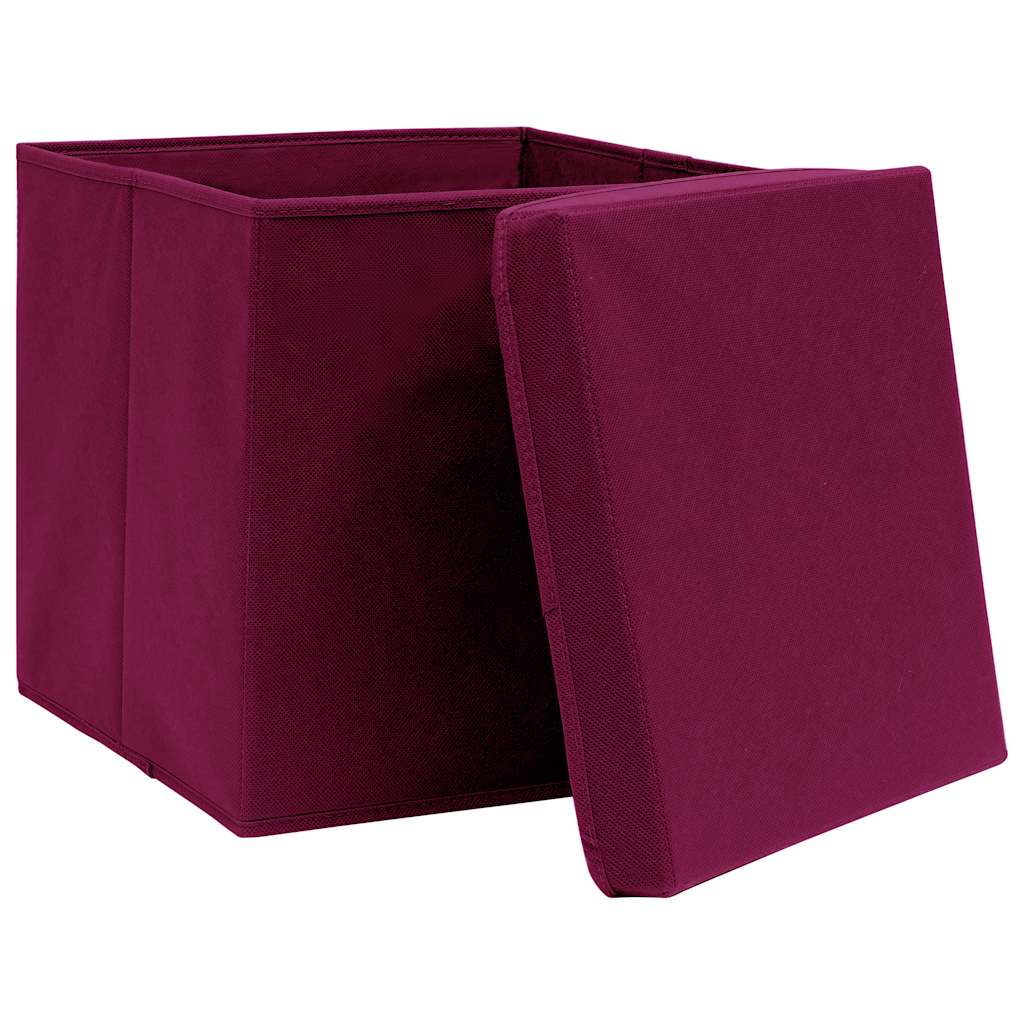 Aufbewahrungsboxen mit Deckeln 10 Stk. 28x28x28 cm Schwarz