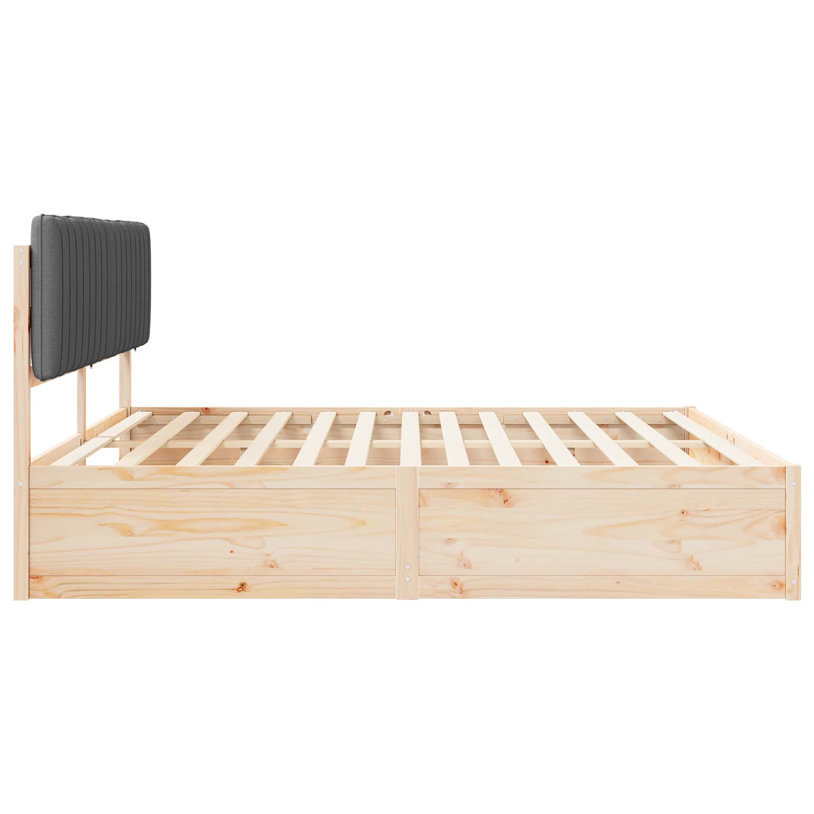 Bettgestell mit gepolstertem Kopfteil Hellgrau 200 x 200 cm