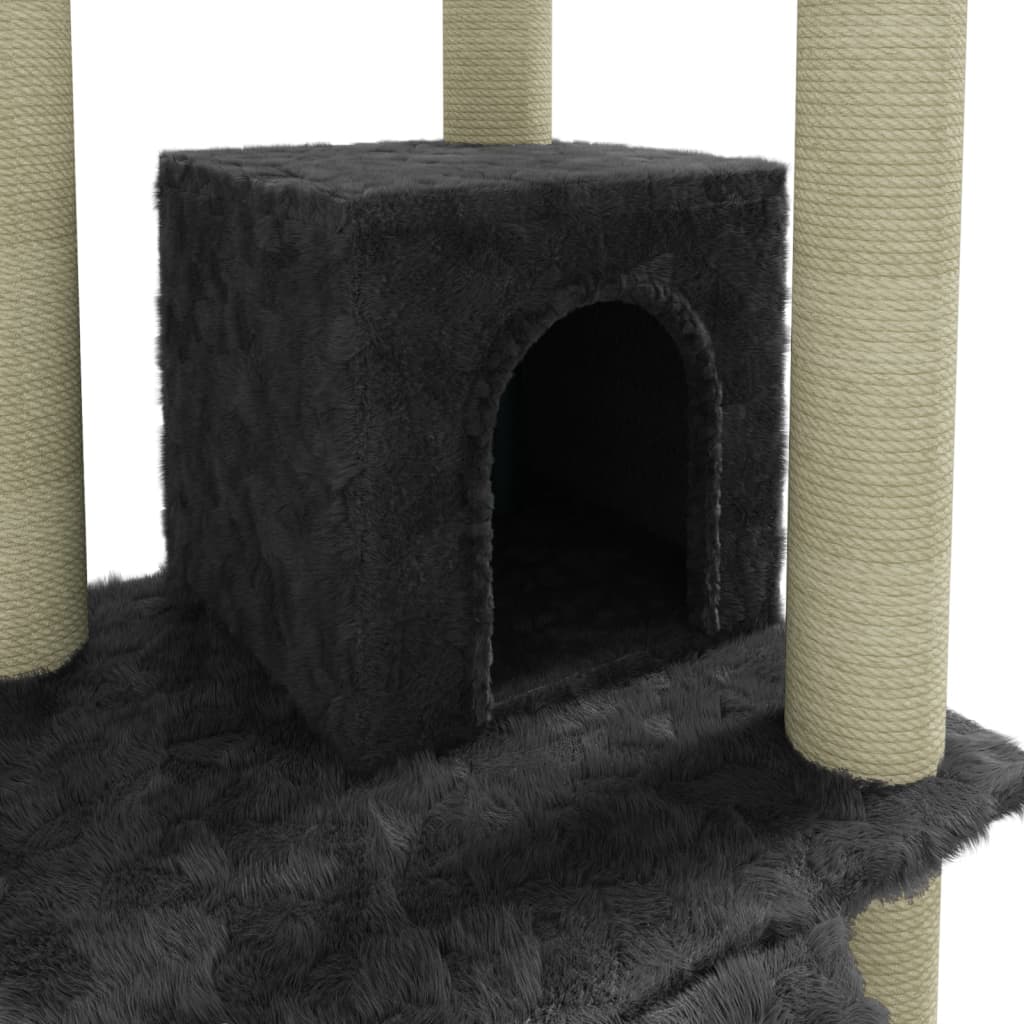 Kratzbaum mit Sisal-Kratzsäulen Creme 155 cm