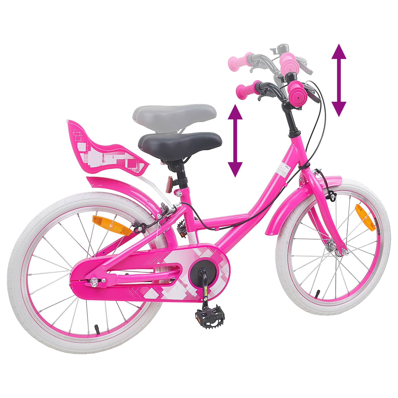 Kinderfahrrad 12 Zoll für 2-4 Jahre alt Hellrosa