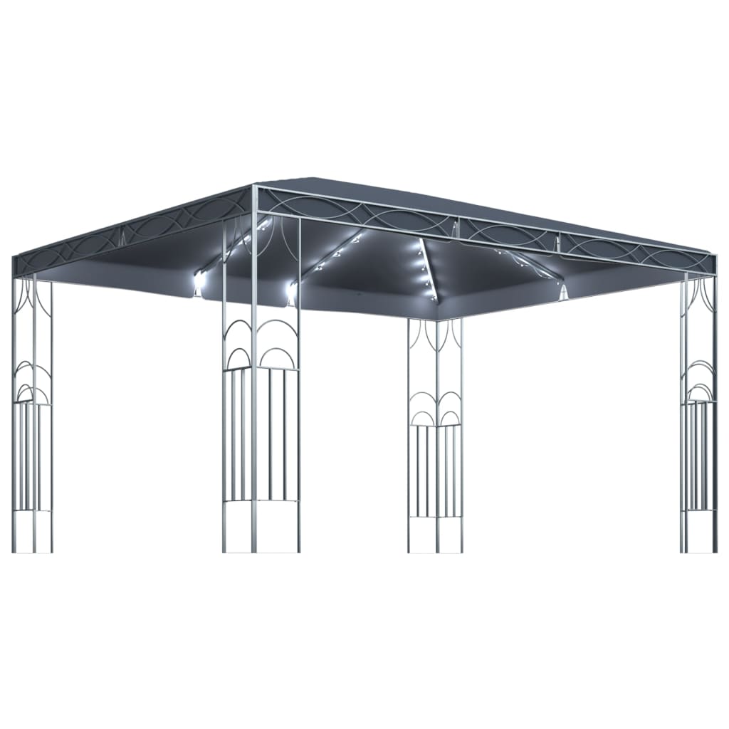 Pavillon mit LED-Lichterkette 300x300 cm Cremeweiß