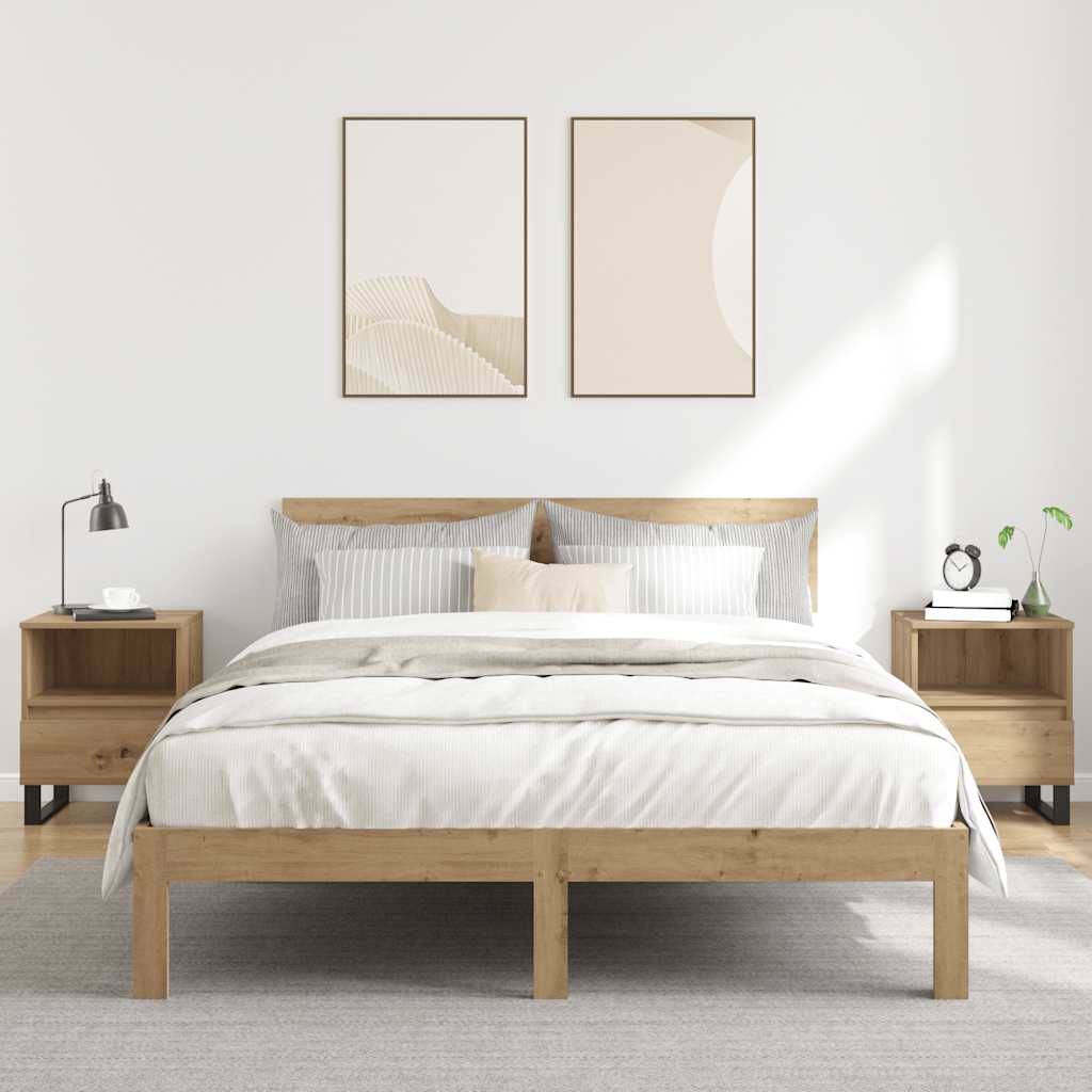 Bettschrank Schwarz Eichen-Optik 40 x 35 x 50 cm Holzwerkstoff