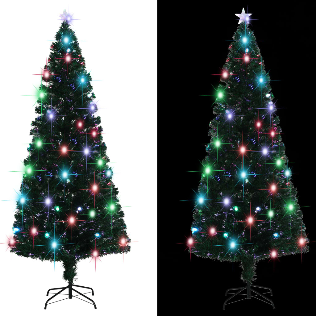 Vorbeleuchteter Weihnachtsbaum mit Ständer und LED 120 cm Glasfaser