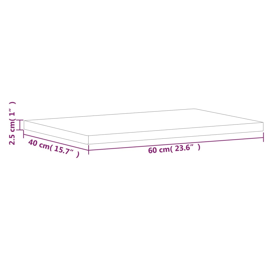 Waschtischplatte 80x40x1,5 cm Massivholz Buche