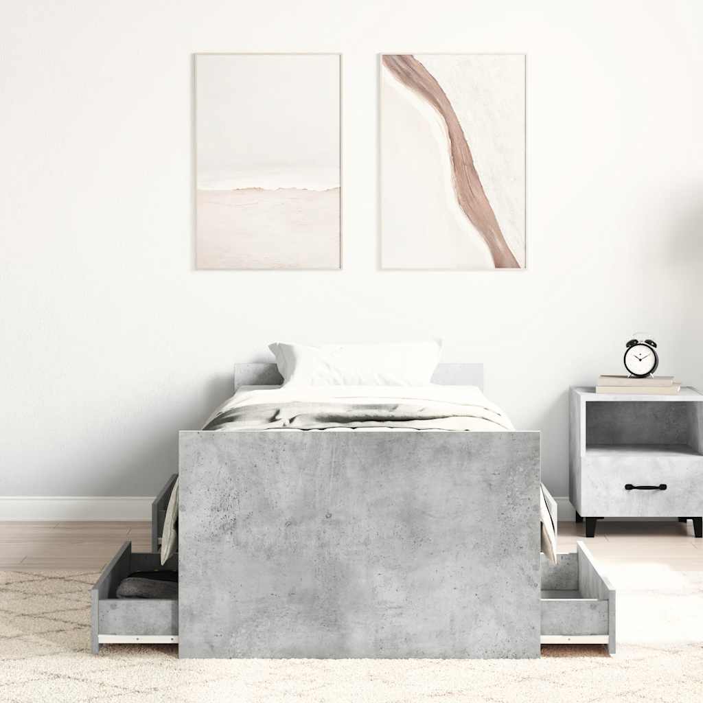 Bettgestell mit Kopf- und Fußteil Weiß 100x200 cm