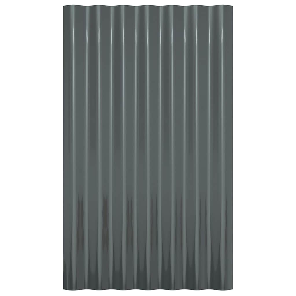 Dachpaneele 12 Stk. Verzinkter Stahl Grün 100x36 cm