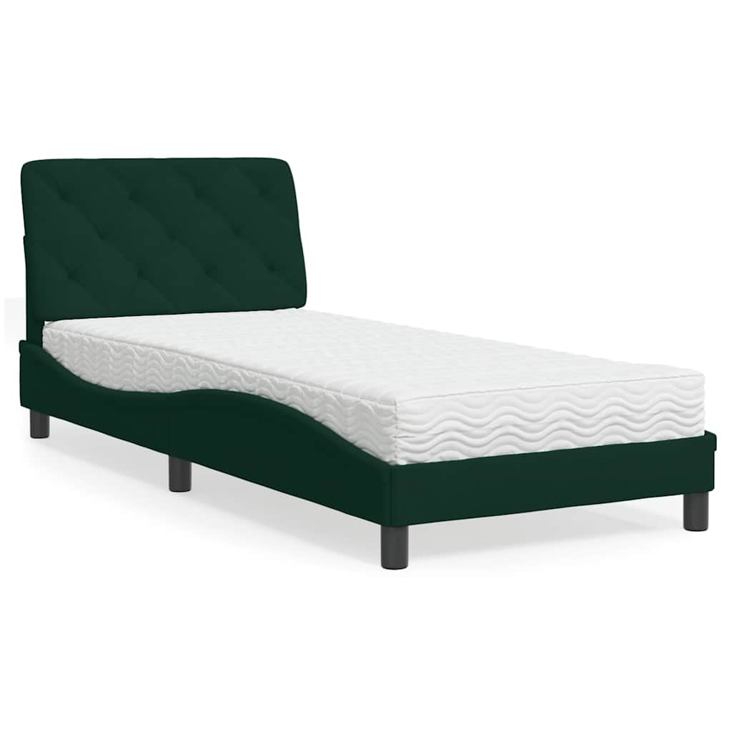 Bett mit Matratze Hellgrau 80x200 cm Samt