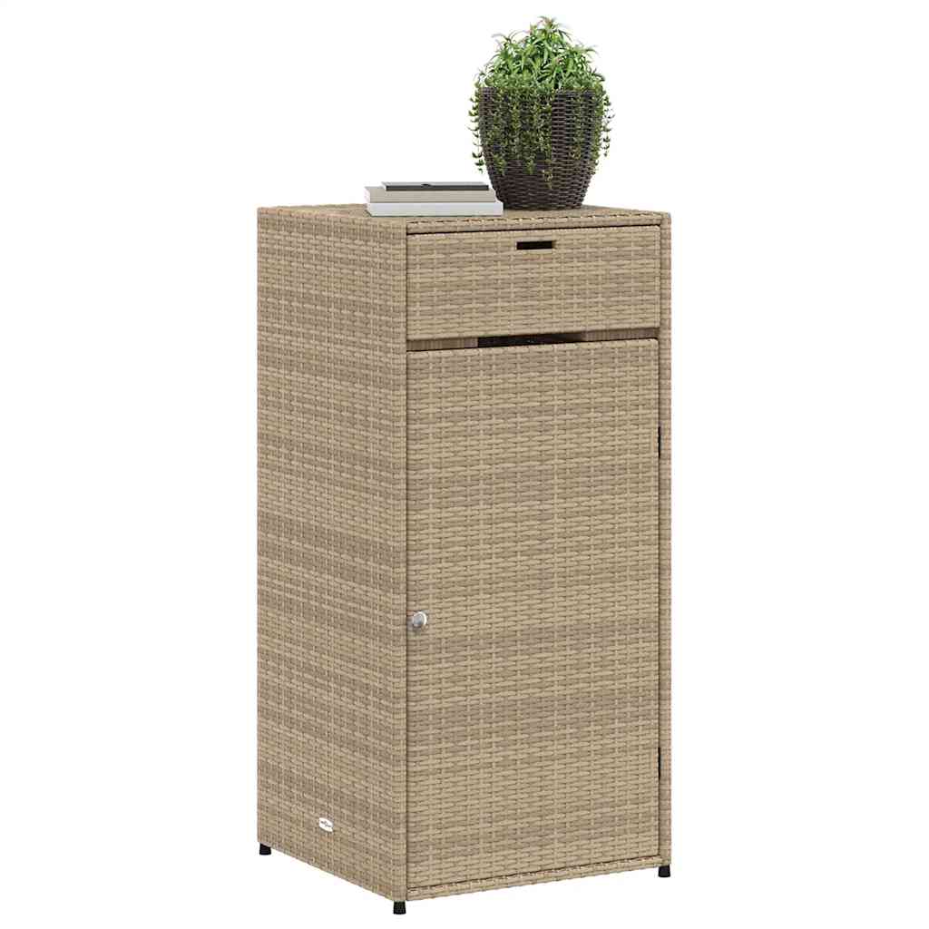 Gartenschrank Schwarz 55x55x111 cm Poly Rattan