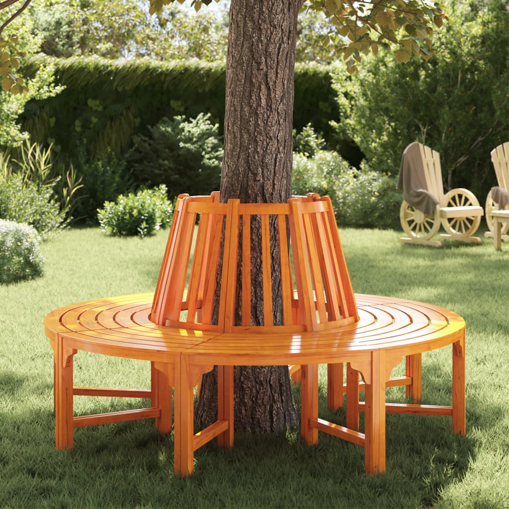 Baumbank Rund Ø208 cm Massivholz Eukalyptus
