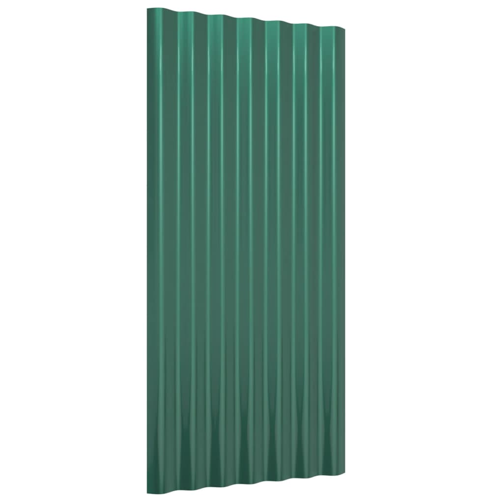 Dachpaneele 12 Stk. Verzinkter Stahl Grün 100x36 cm
