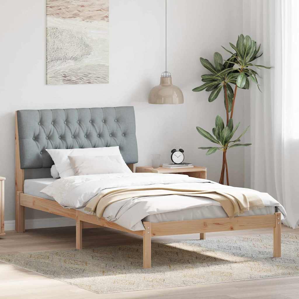 Bettgestell mit gepolstertem Kopfteil Braun 200 x 200 cm