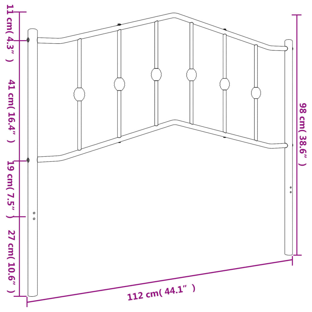 Ersatz-Kopfteil Metall Schwarz 90 cm