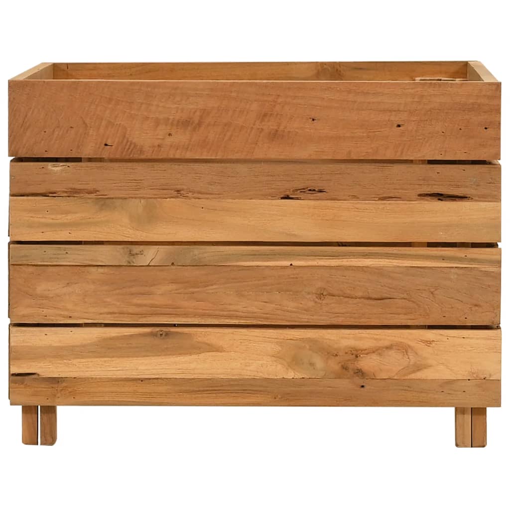 Hochbeet 100x40x72 cm Teak Altholz und Stahl