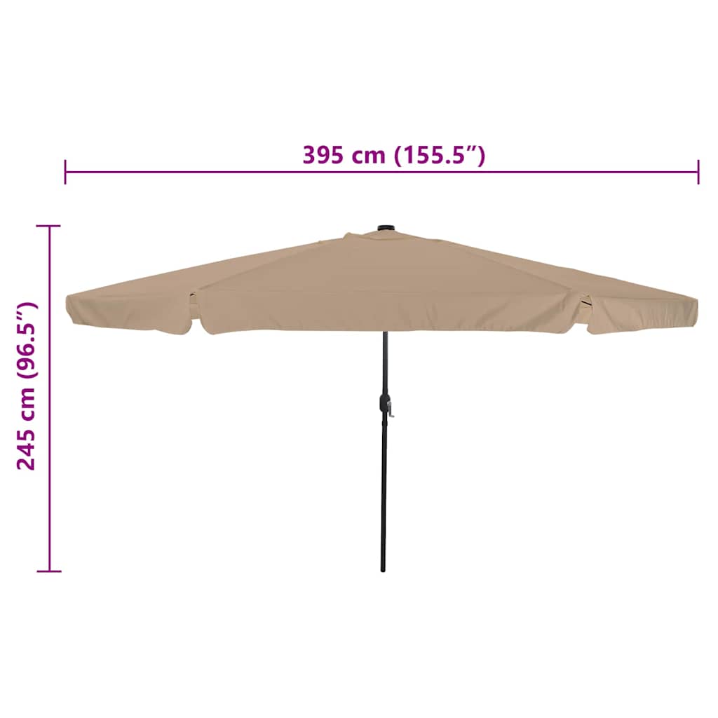 Garten-Sonnenschirm Sand und Anthrazit 395 x 395 x 245 cm