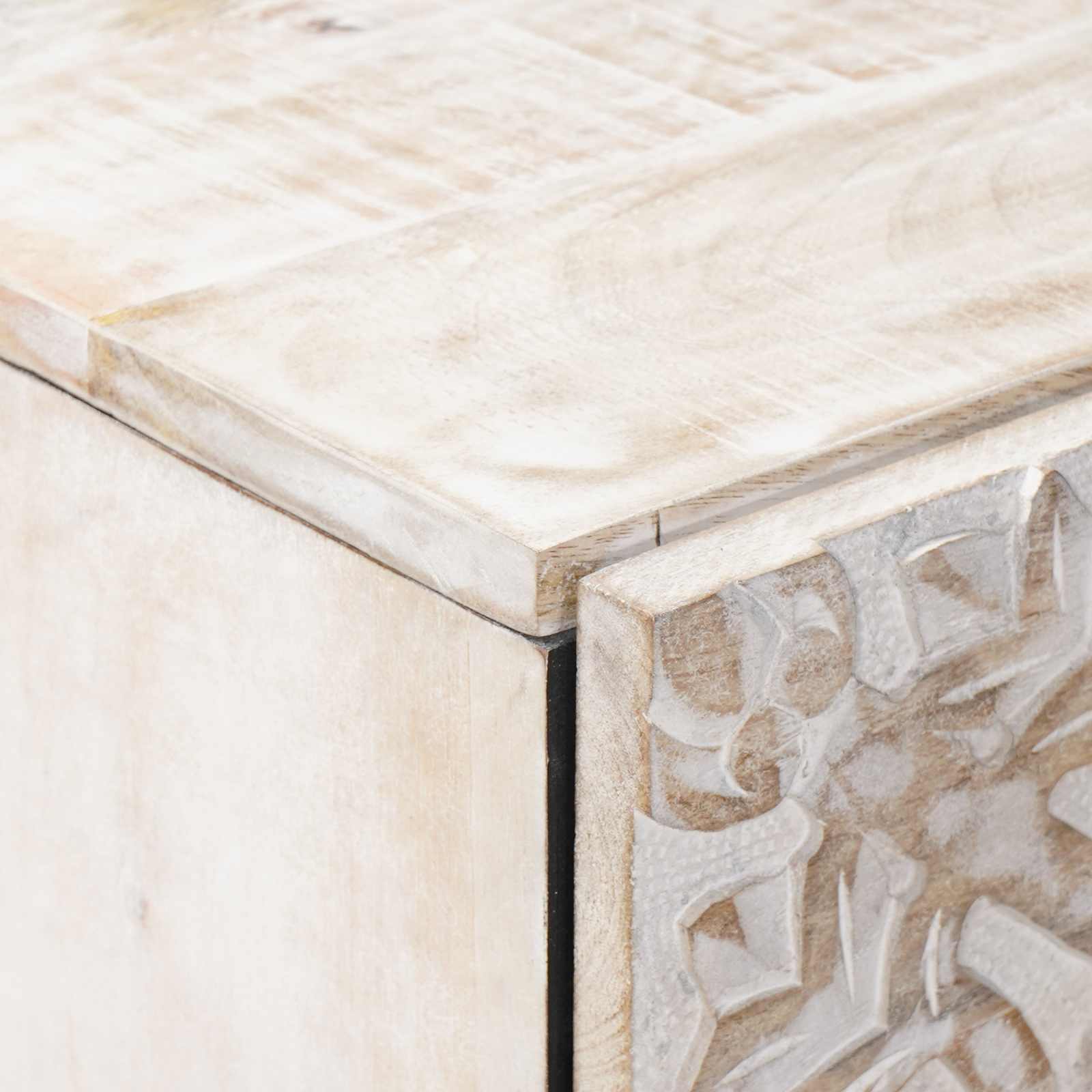 Hochschrank mit Regal Braun 40 x 33,5 x 110 cm Massivholz Mango