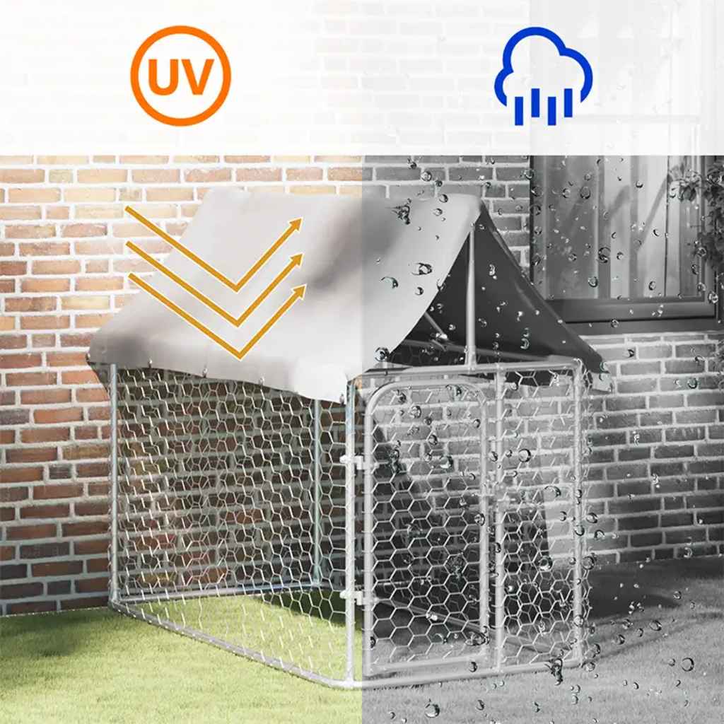 Outdoor-Hundezwinger mit Dach 400x200x150 cm