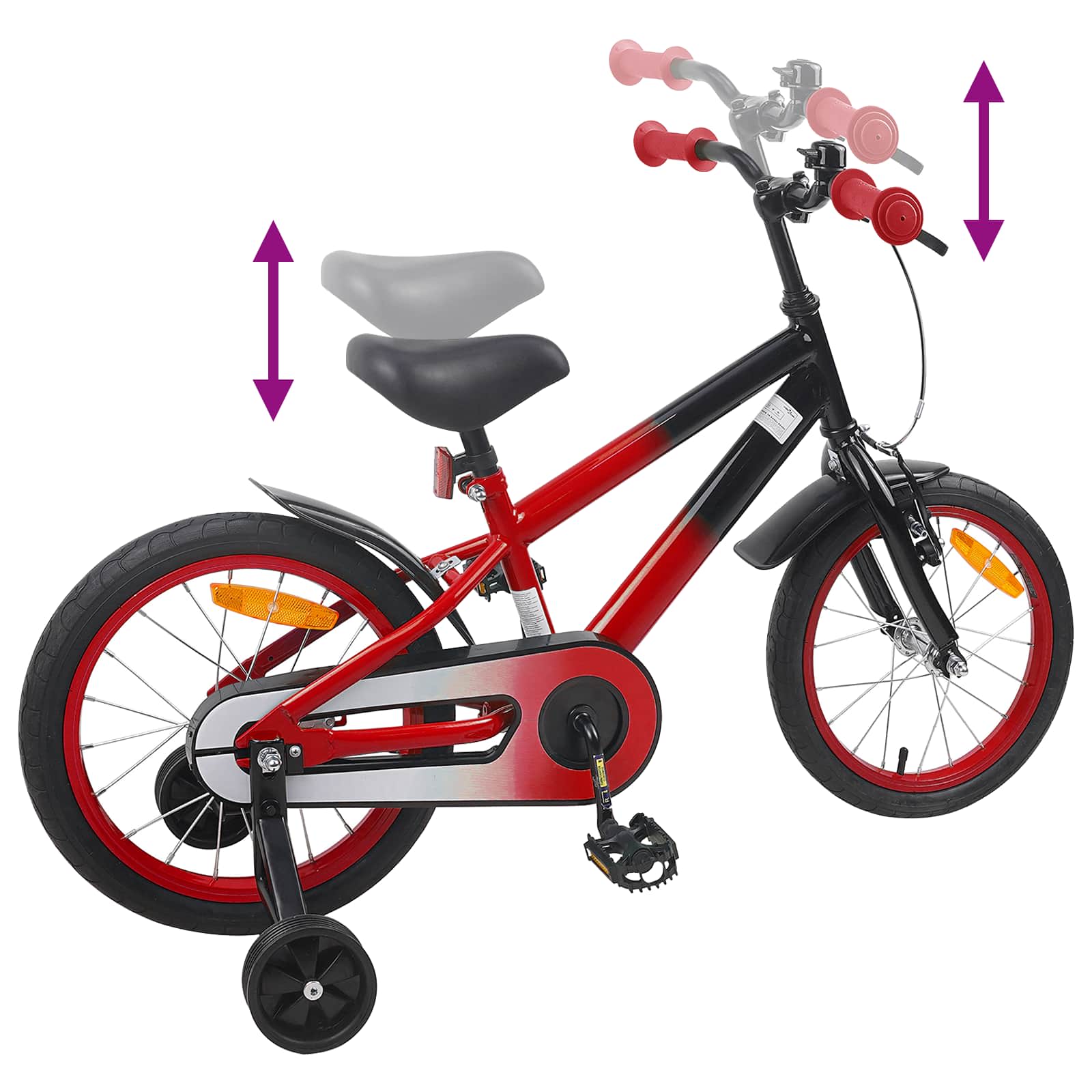 Kinderfahrrad 16 Zoll für 4-6 Jahre alt Grün Schwarz