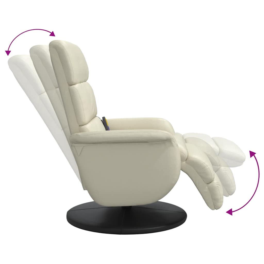 Massagesessel mit Fußteil Schwarz Kunstleder