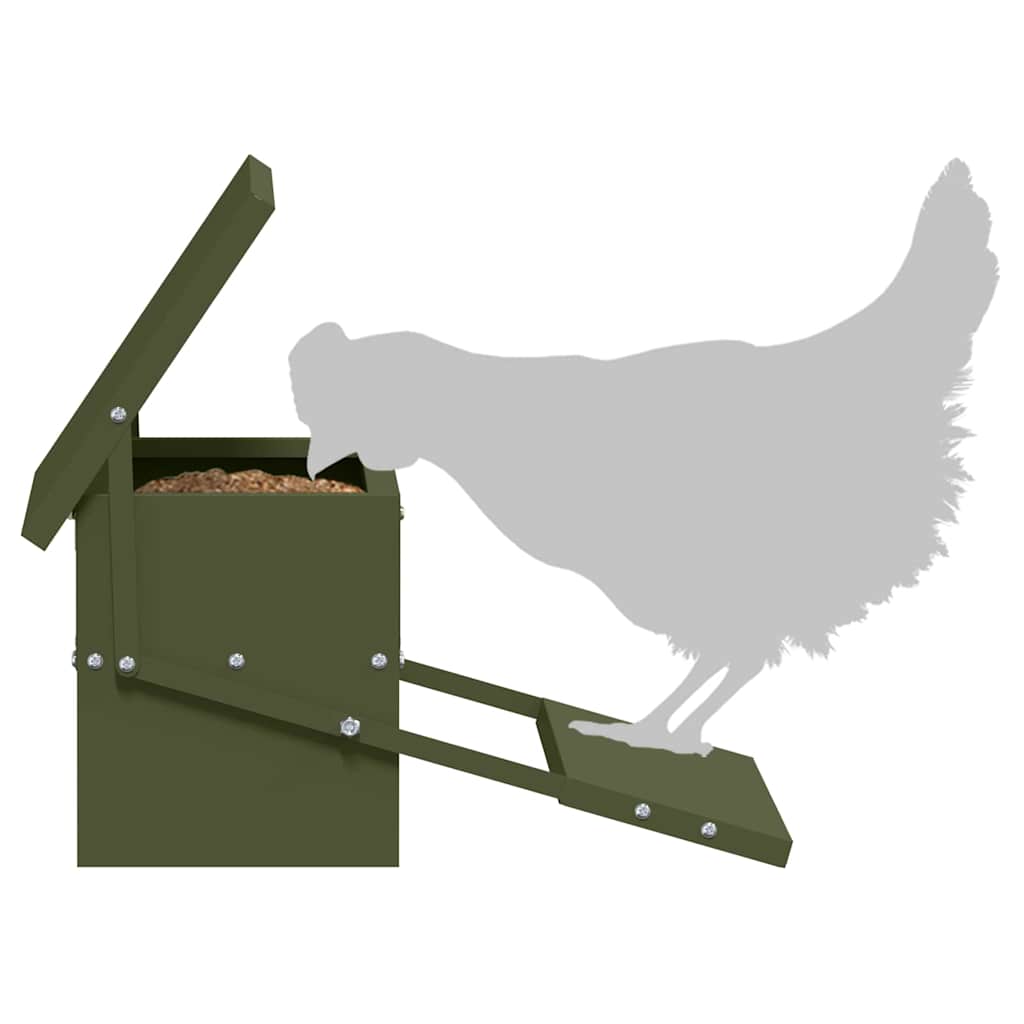 Hühnertretfeeder Schwarz 48,5 x 39,5 x 19 cm