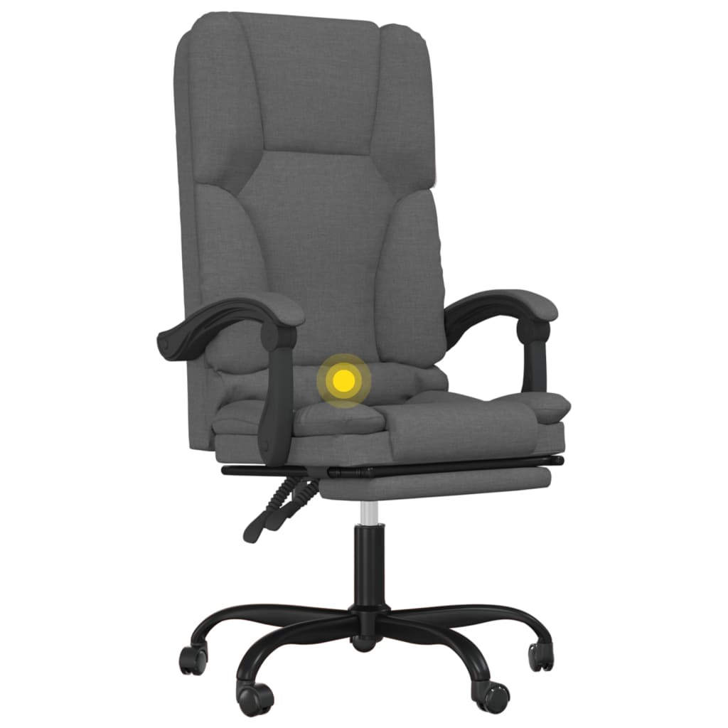 Bürostuhl mit Massagefunktion Hellgrau Stoff