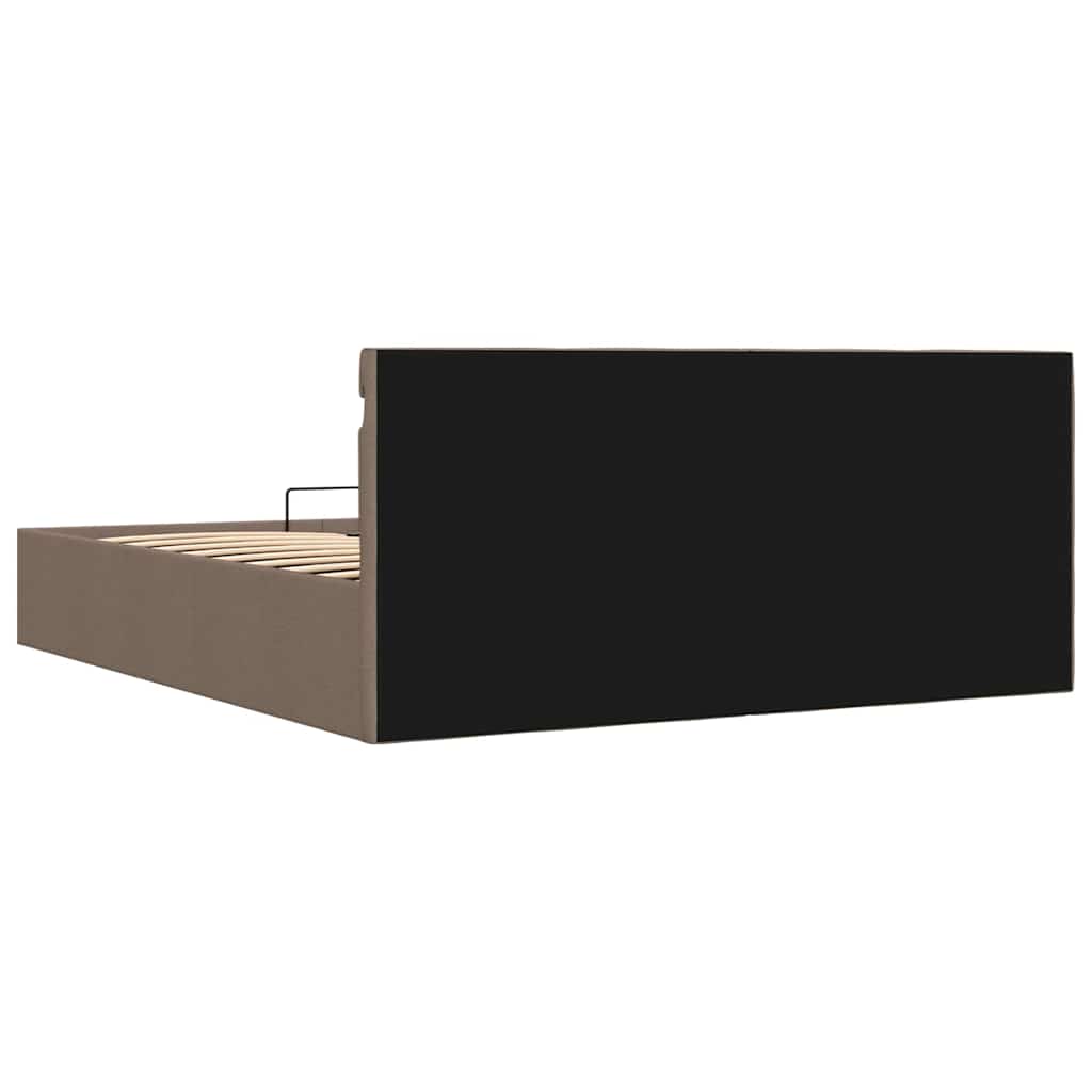 Bett mit Bettkasten Hydraulisch LED Dunkelgrau Stoff 90x200 cm