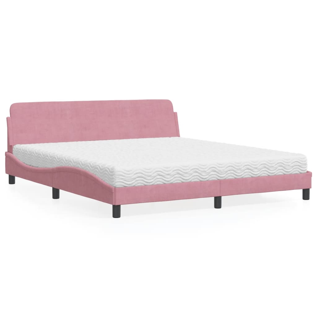Bett mit Matratze "Dover" Hellgrau 80x200 cm Samt