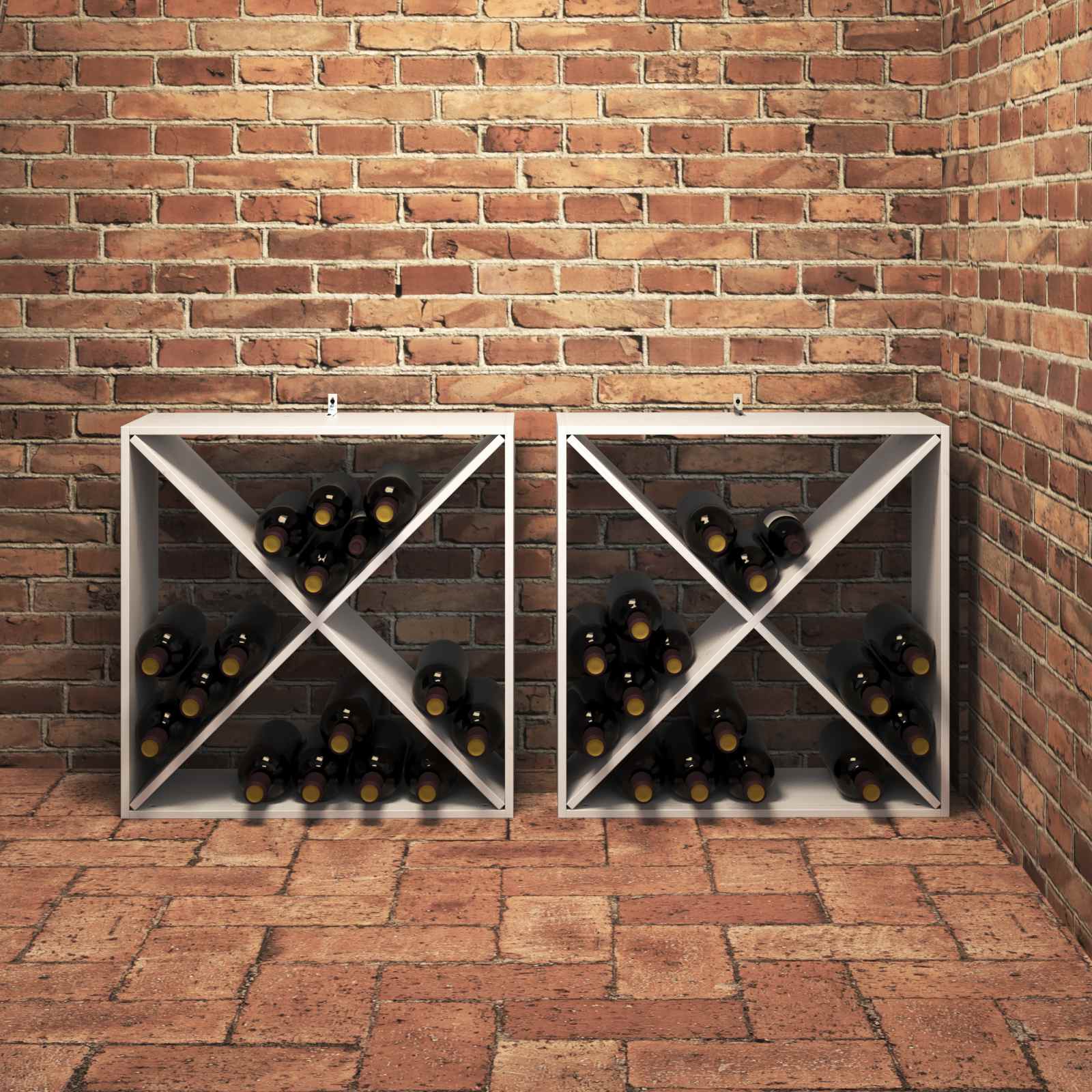 Weinschrank 56 x 25 x 56 cm Massivholz Kiefer
