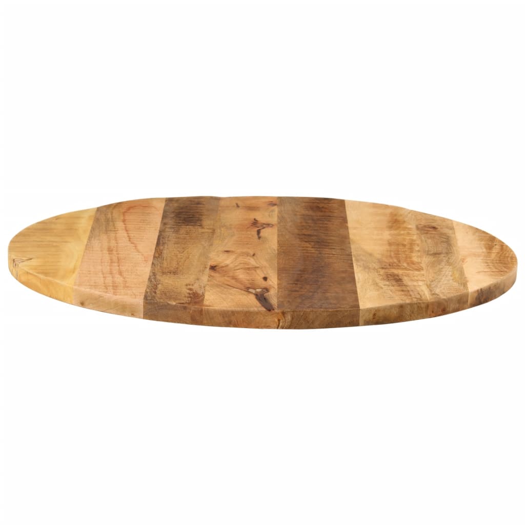Tischplatte Ø 40x2,5 cm Rund Raues Massives Mangoholz