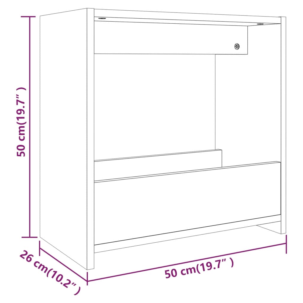 Beistelltisch Weiß 50x26x50 cm Holzwerkstoff