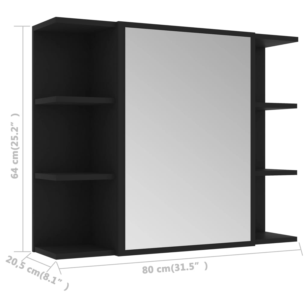 Bad-Spiegelschrank Weiß 80x20,5x64 cm Holzwerkstoff