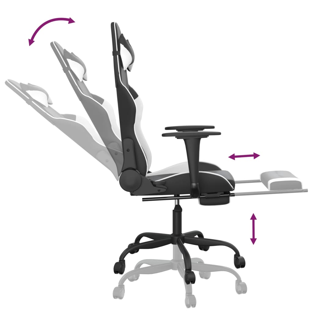 Gaming-Stuhl mit Massagefunktion Schwarz und Rot Kunstleder