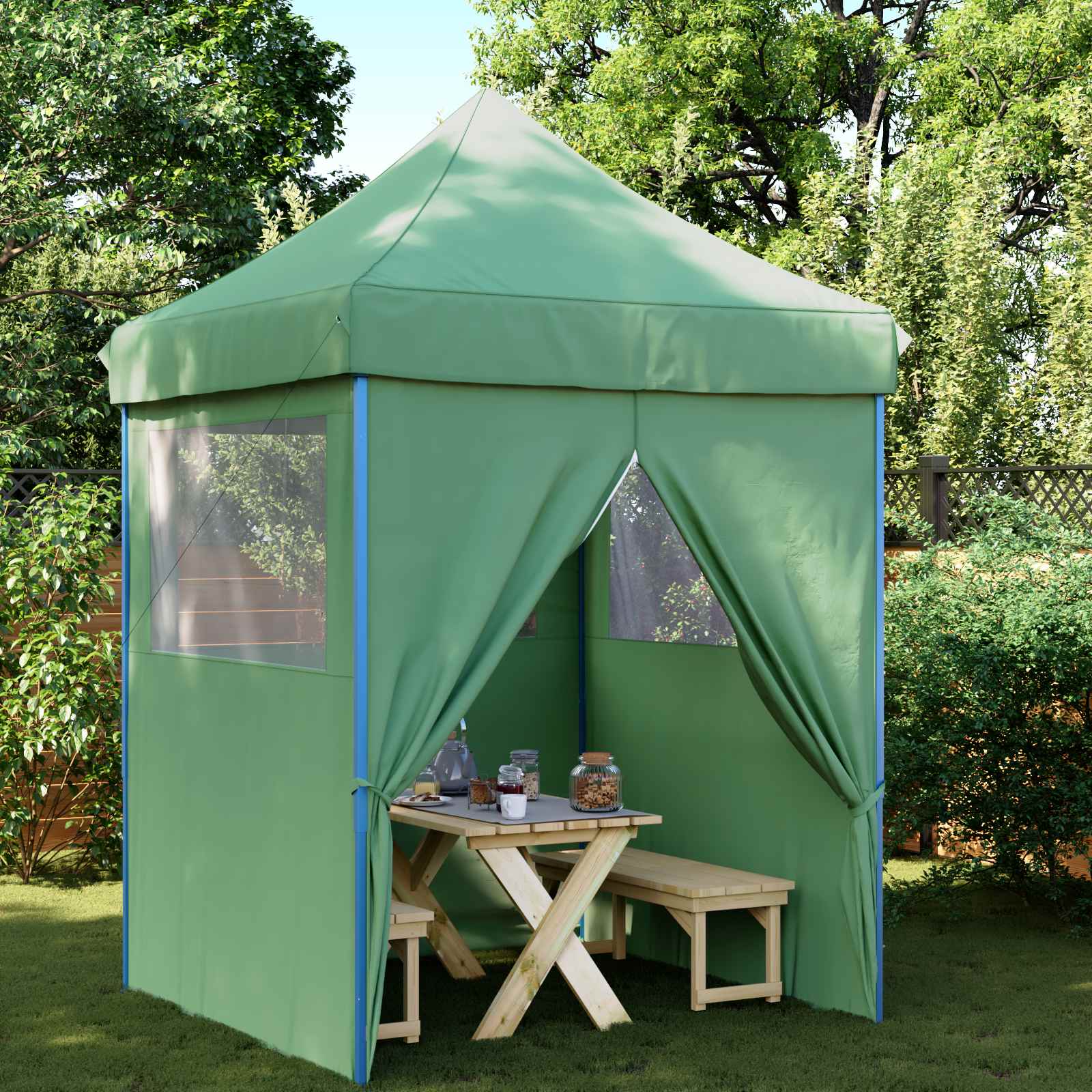 Partyzelt Faltbar Pop-Up Schwarz 200x200x306 cm