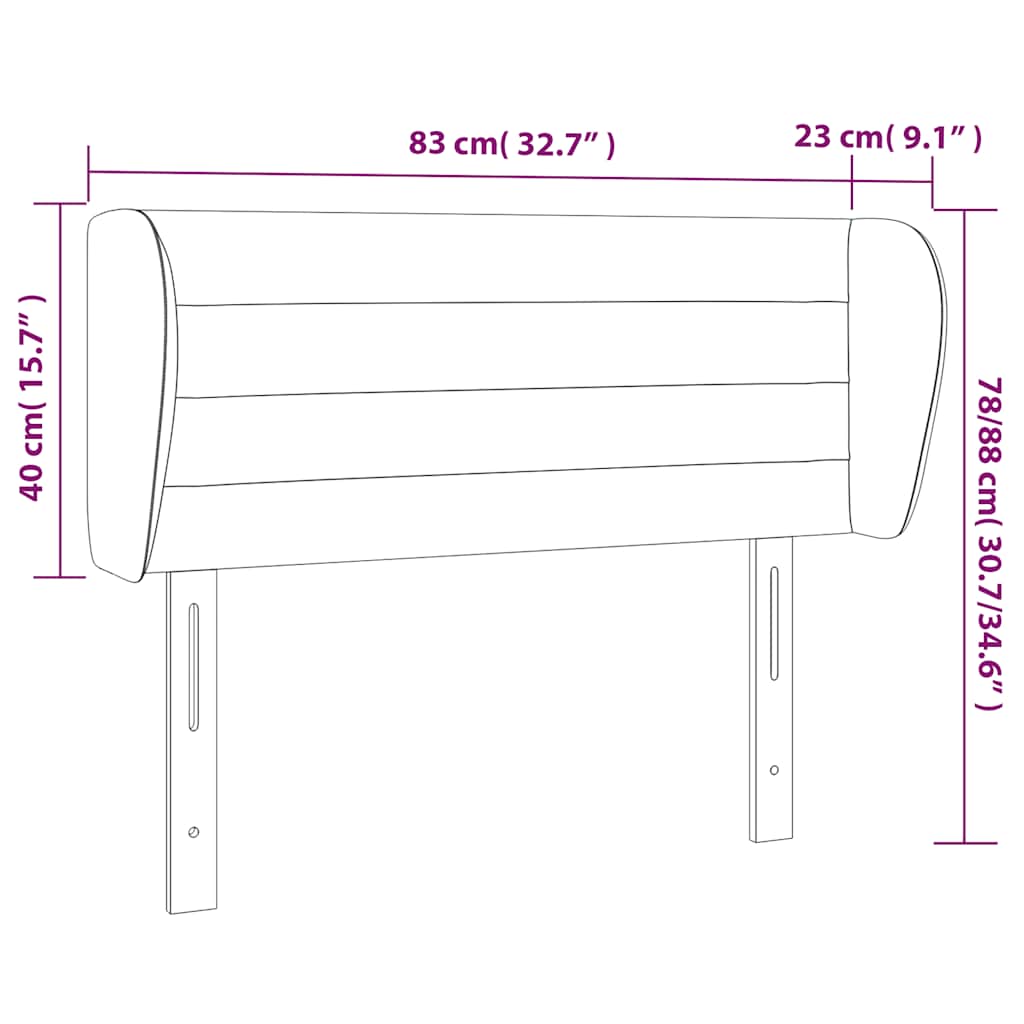Kopfteil mit Ohren Dunkelblau 203x23x118/128 cm Samt