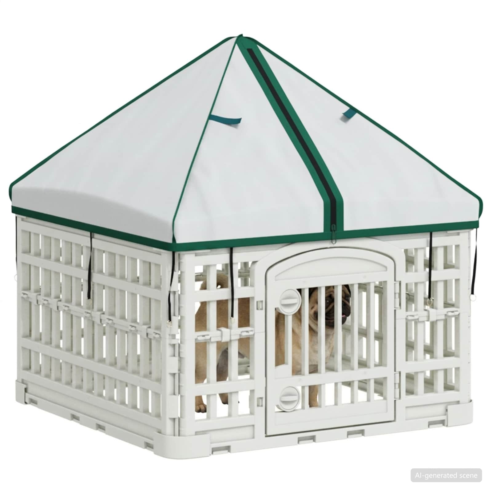 4-Panel-Hundespielplatz mit Dach 60 x 60 x 82 cm Kunststoff