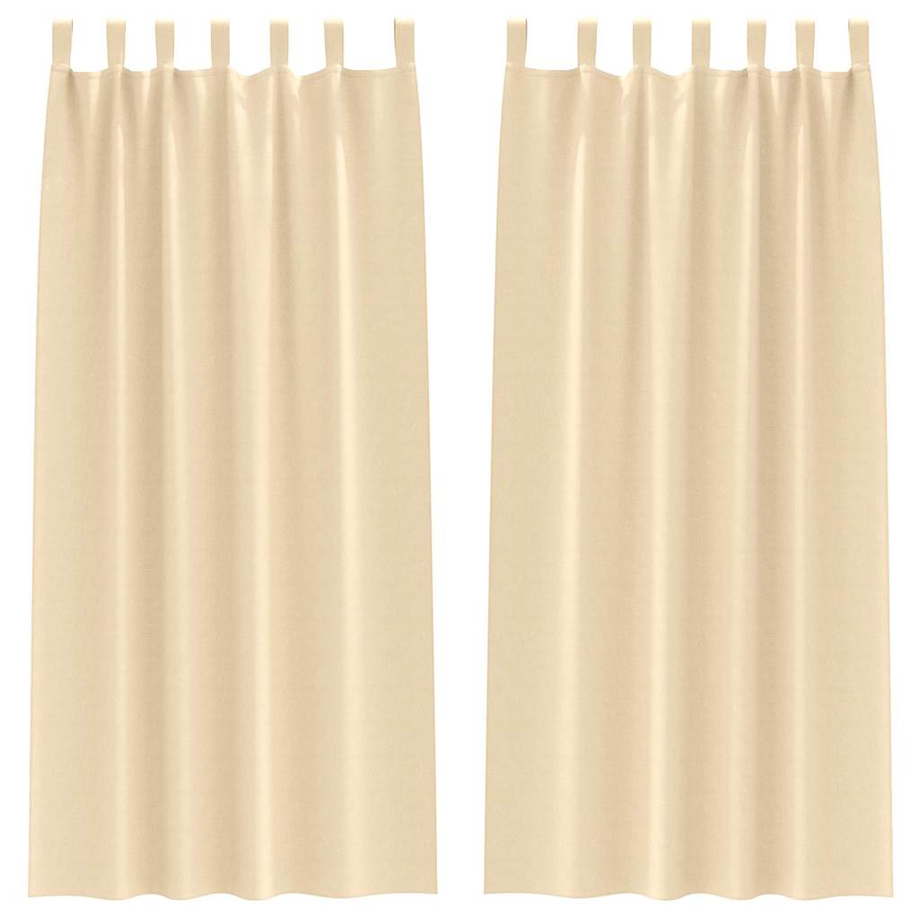 Verdunkelungs-Vorhänge mit Ringen 2 pcs Beige 140 x 140 cm