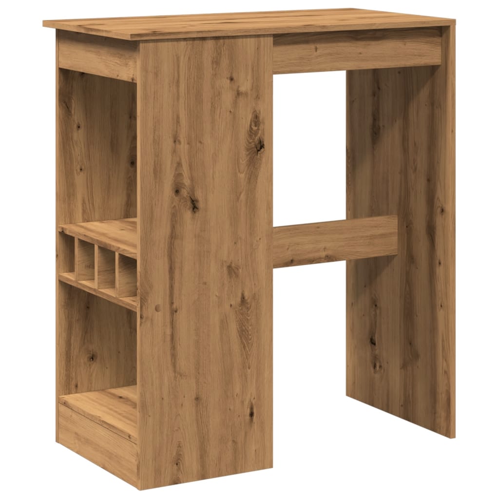 Bartisch mit Regal Schwarz Eichen-Optik 90 x 47,5 x 103,5 cm