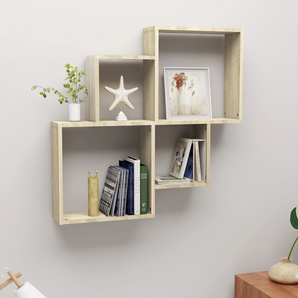 Würfelregal Weiß 80x15x78,5 cm Holzwerkstoff