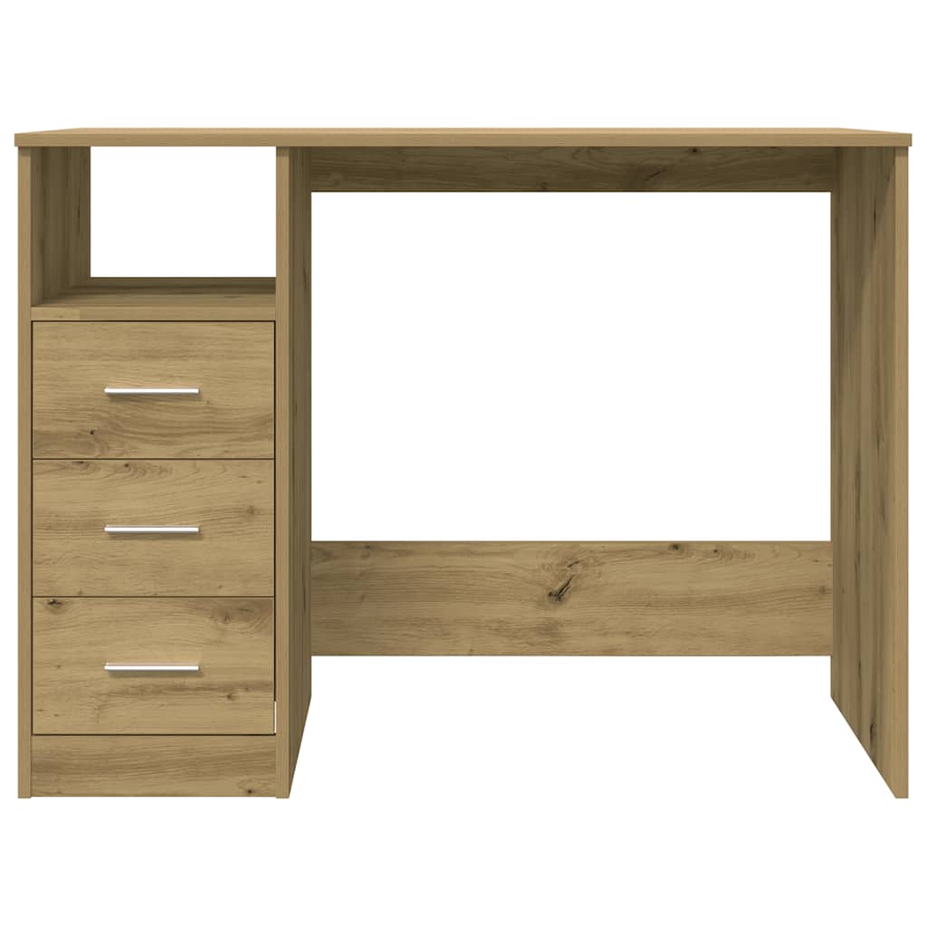 Schreibtisch mit Schubladen Weiß 102x50x76 cm Holzwerkstoff