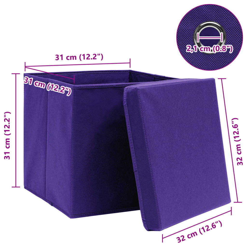 Aufbewahrungsboxen 4 Stk. Blau 32x32x32 cm Stoff