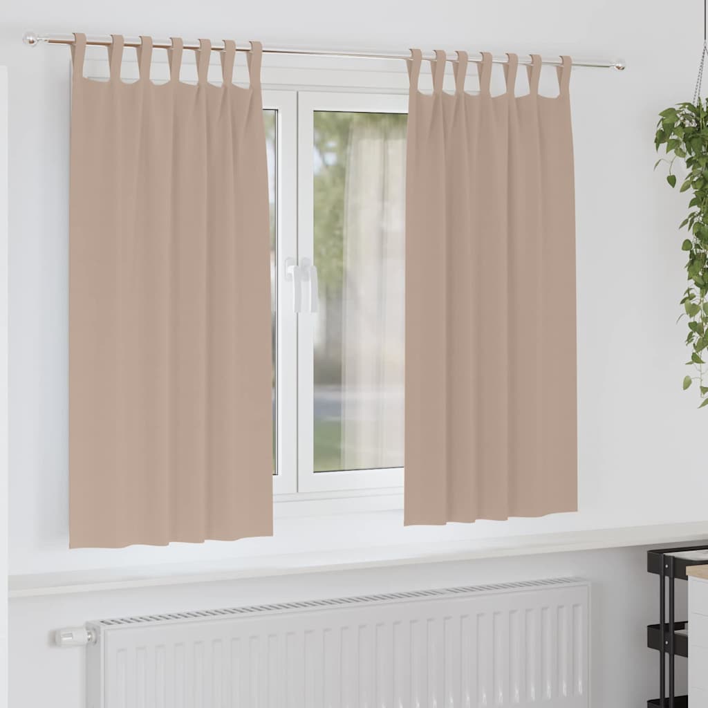 Verdunkelungs-Vorhänge mit Ringen 2 pcs Beige 140 x 140 cm