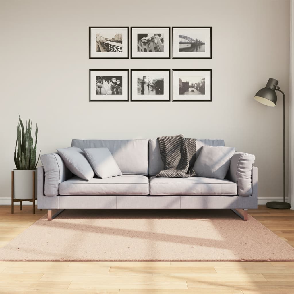 Teppich HUARTE Kurzflor Weich und Waschbar Anthrazit 60x110 cm
