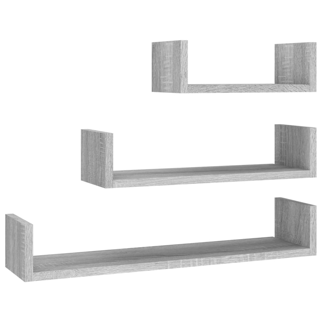 Wandregal 3 Stk. Weiß Holzwerkstoff