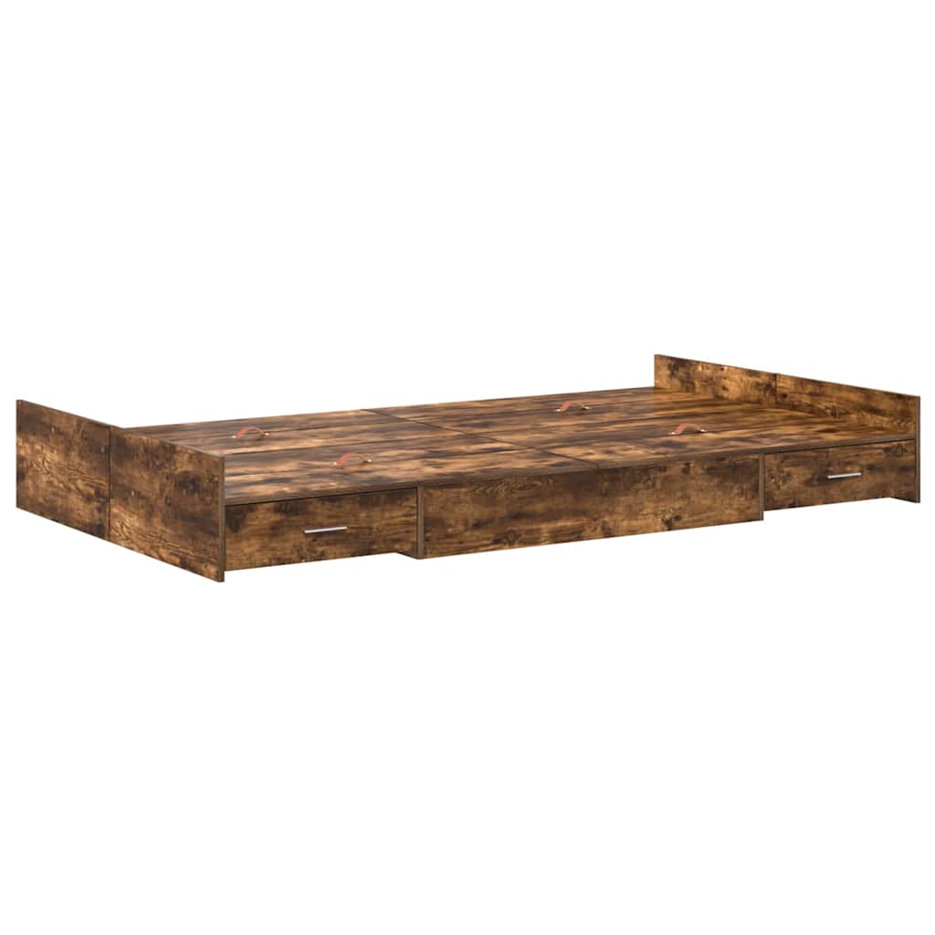 Aufbewahrungsbettgestell Weiß 200 x 200 cm Holzwerkstoff